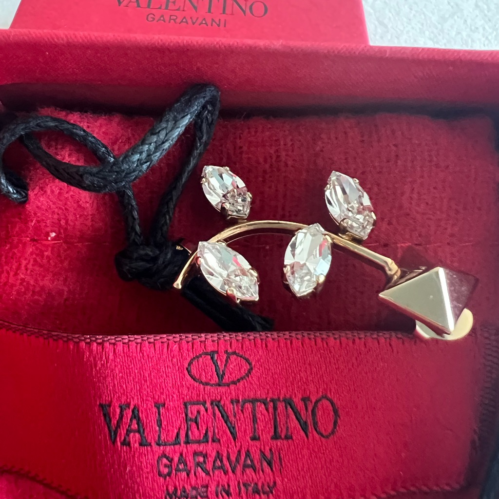Valentino Garavani Yellow Goldtone Glass Crystal Single Ear Climber 288$